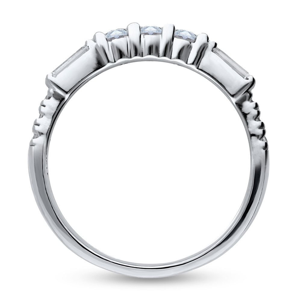 Alternate view of Art Deco Pave Set CZ Half Eternity Ring in Sterling Silver, 5 of 5