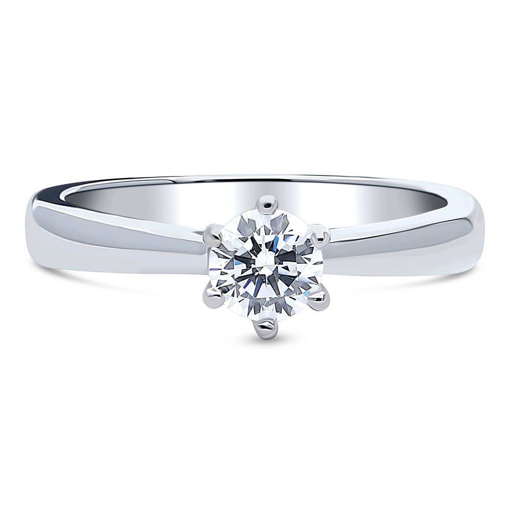 Solitaire 0.45ct Round CZ Ring in Sterling Silver