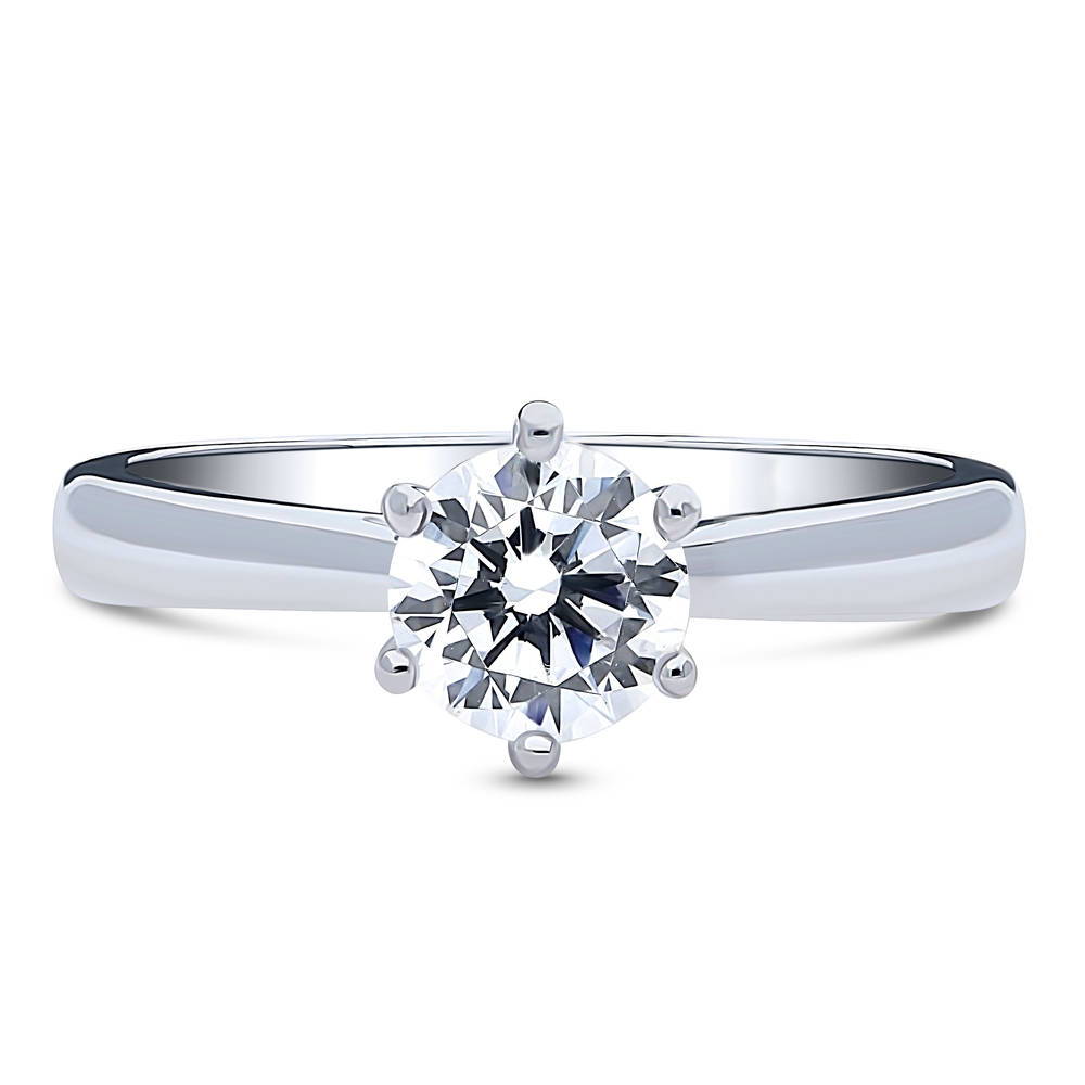 Solitaire 1ct CZ Ring in Sterling Silver