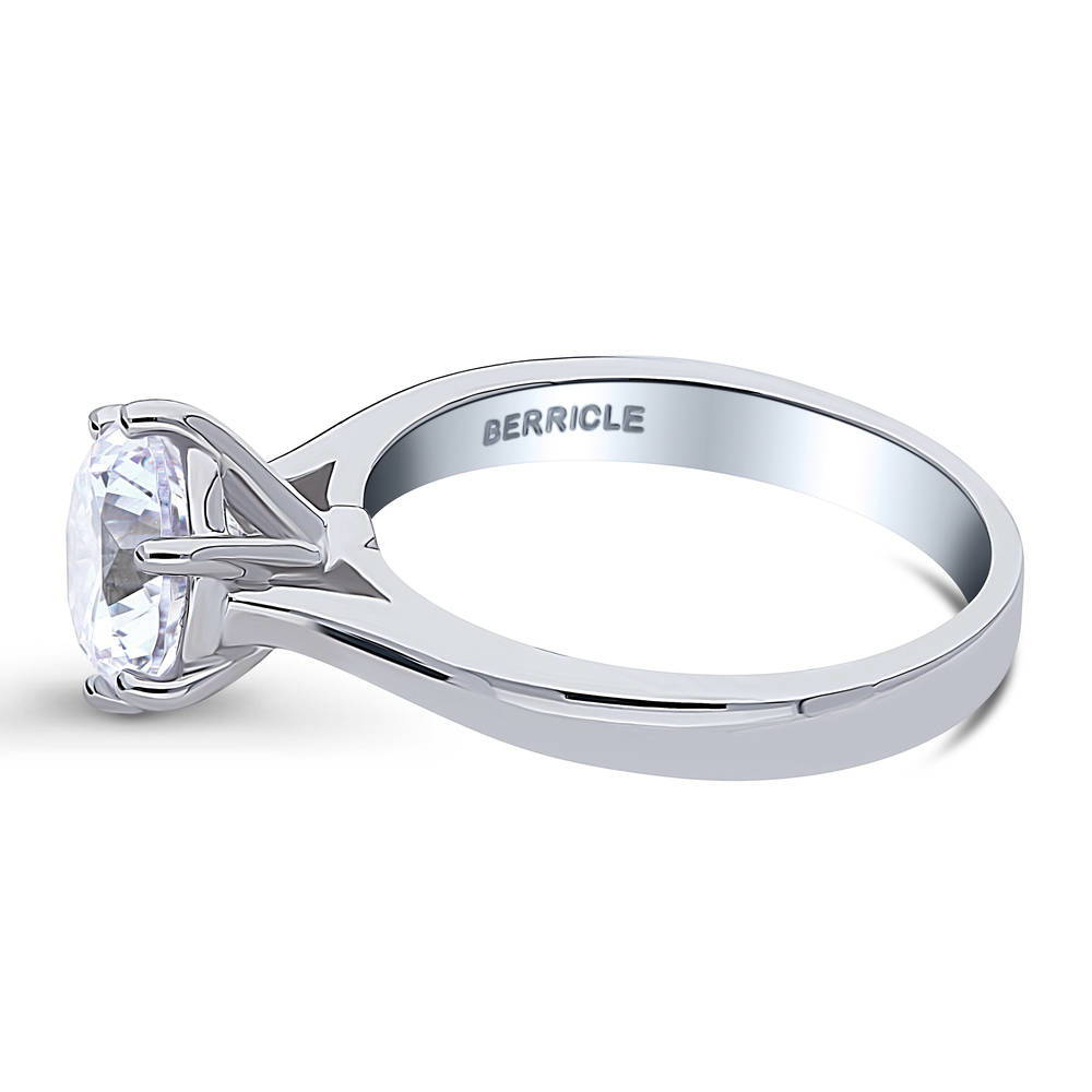 Solitaire 2ct Round CZ Ring in Sterling Silver
