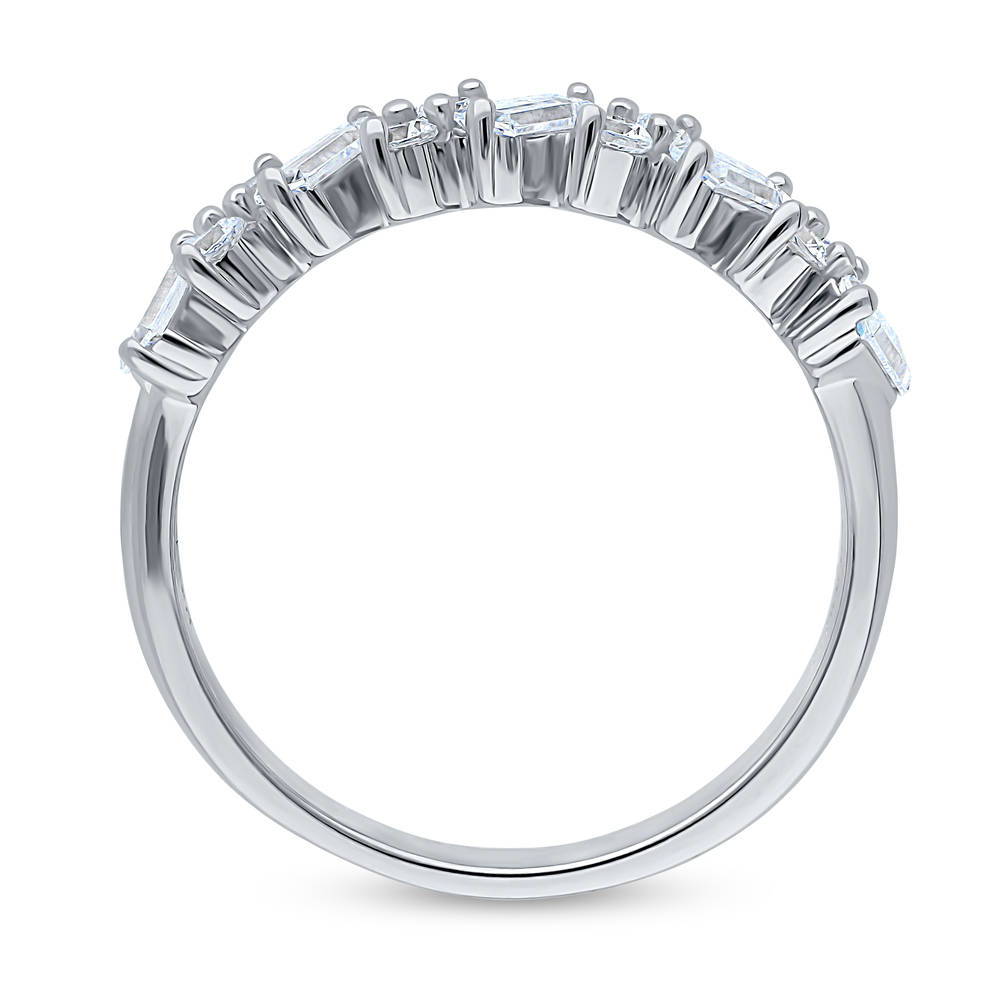Cluster CZ Band in Sterling Silver