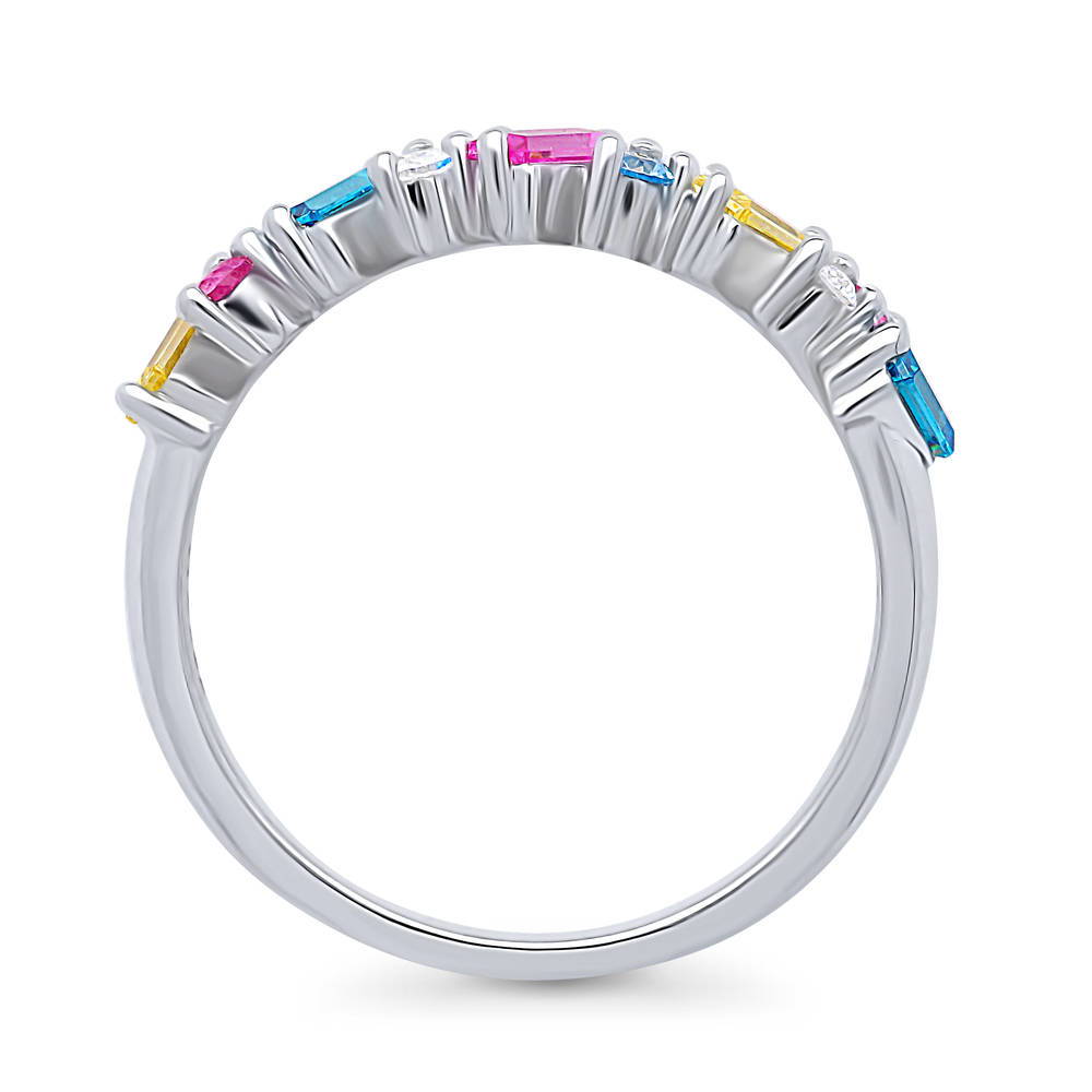 Alternate view of Cluster Multi Color CZ Stackable Band in Sterling Silver, 7 of 7