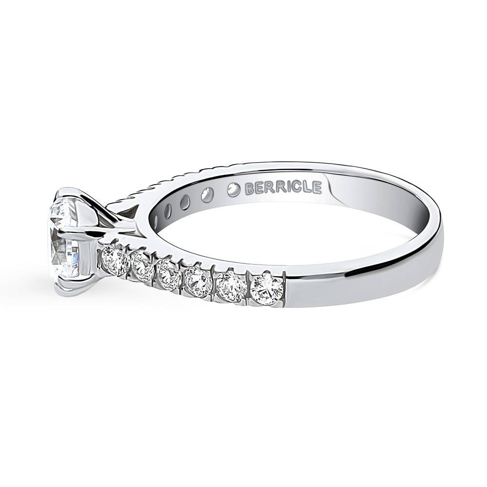 Solitaire 0.8ct Round CZ Ring in Sterling Silver