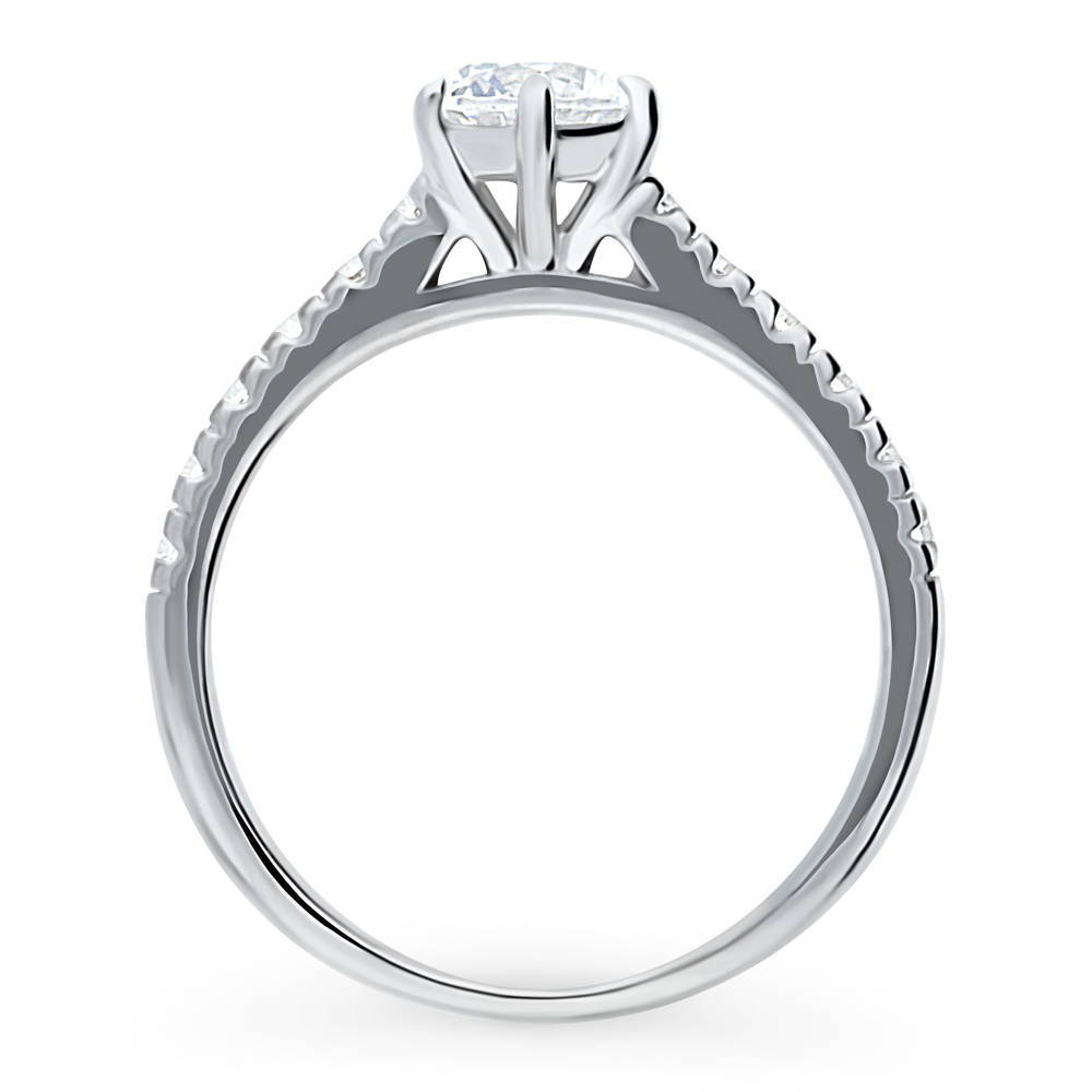 Alternate view of Solitaire 0.8ct Round CZ Ring in Sterling Silver, 8 of 8