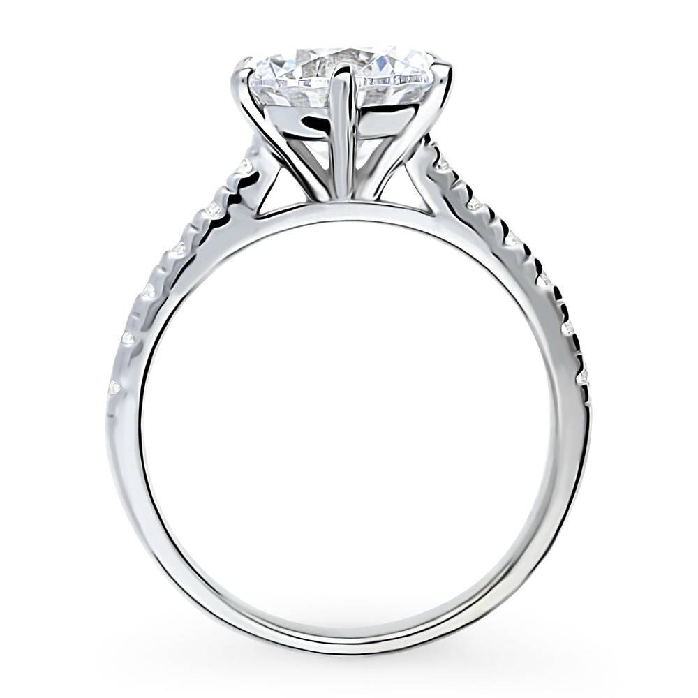 Alternate view of Solitaire 2.7ct Round CZ Ring in Sterling Silver, 8 of 8