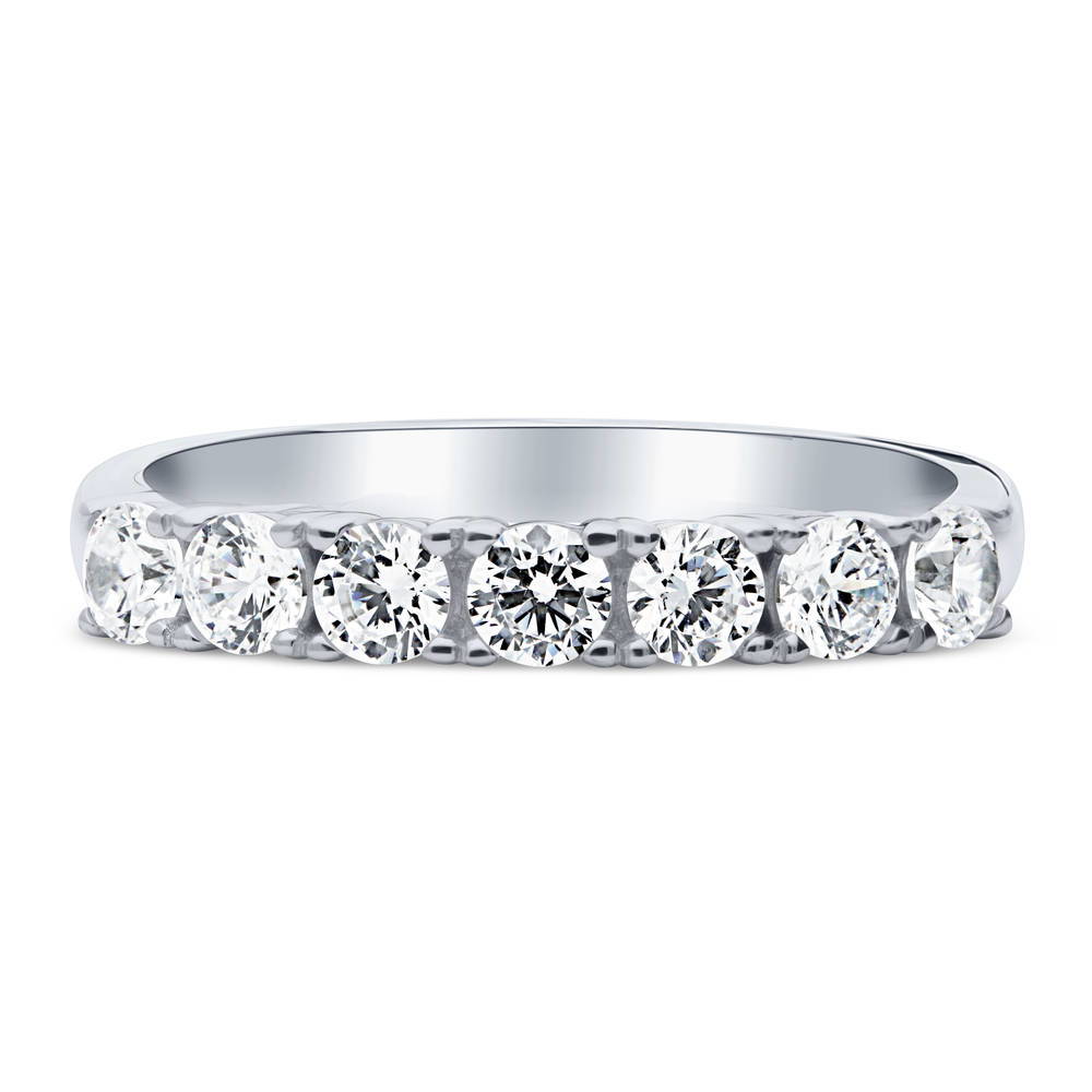 7-Stone CZ Half Eternity Ring in Sterling Silver