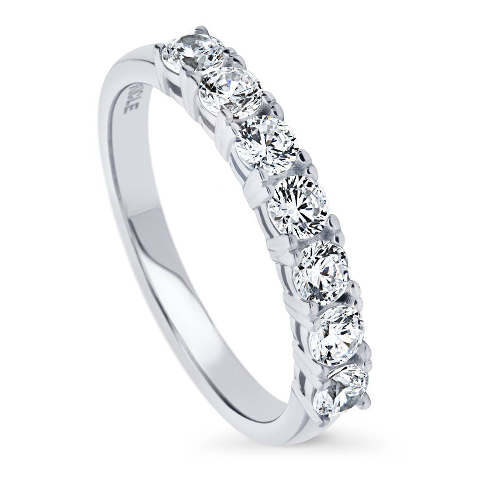 7-Stone CZ Half Eternity Ring in Sterling Silver