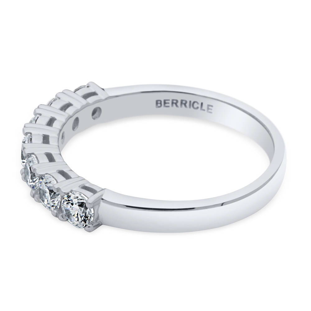 7-Stone CZ Half Eternity Ring in Sterling Silver