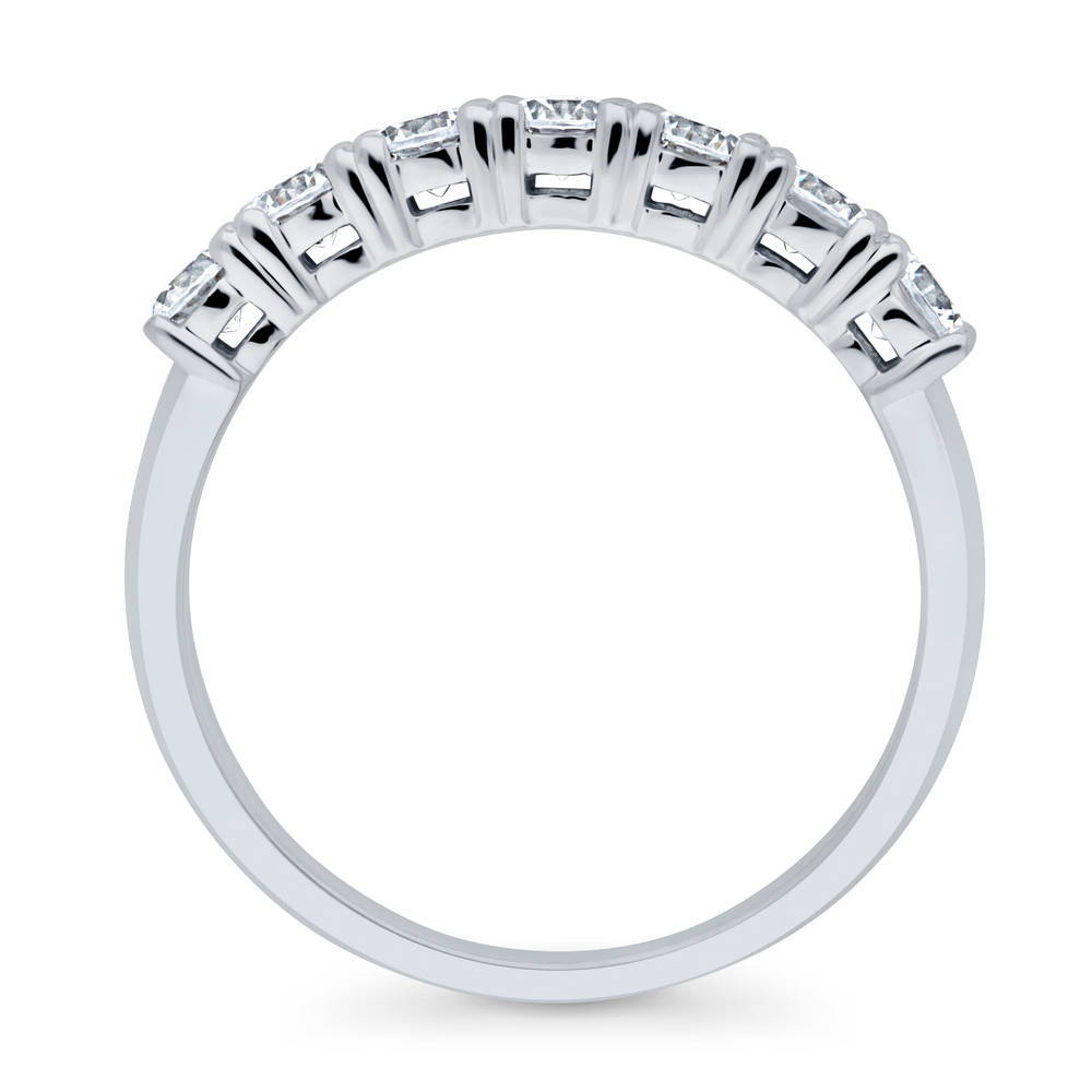 Alternate view of 7-Stone CZ Half Eternity Ring in Sterling Silver, 7 of 7