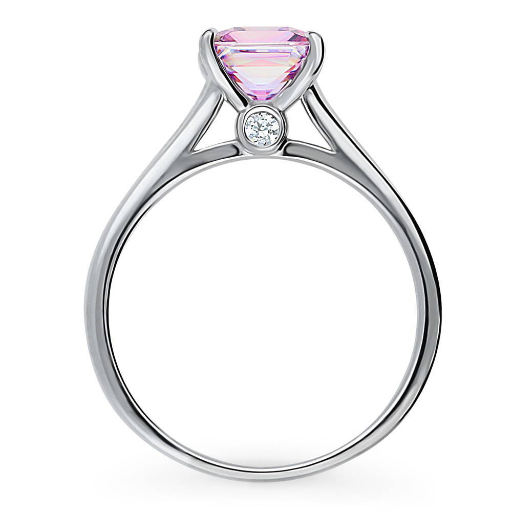 Solitaire Purple Princess CZ Ring in Sterling Silver 1.2ct