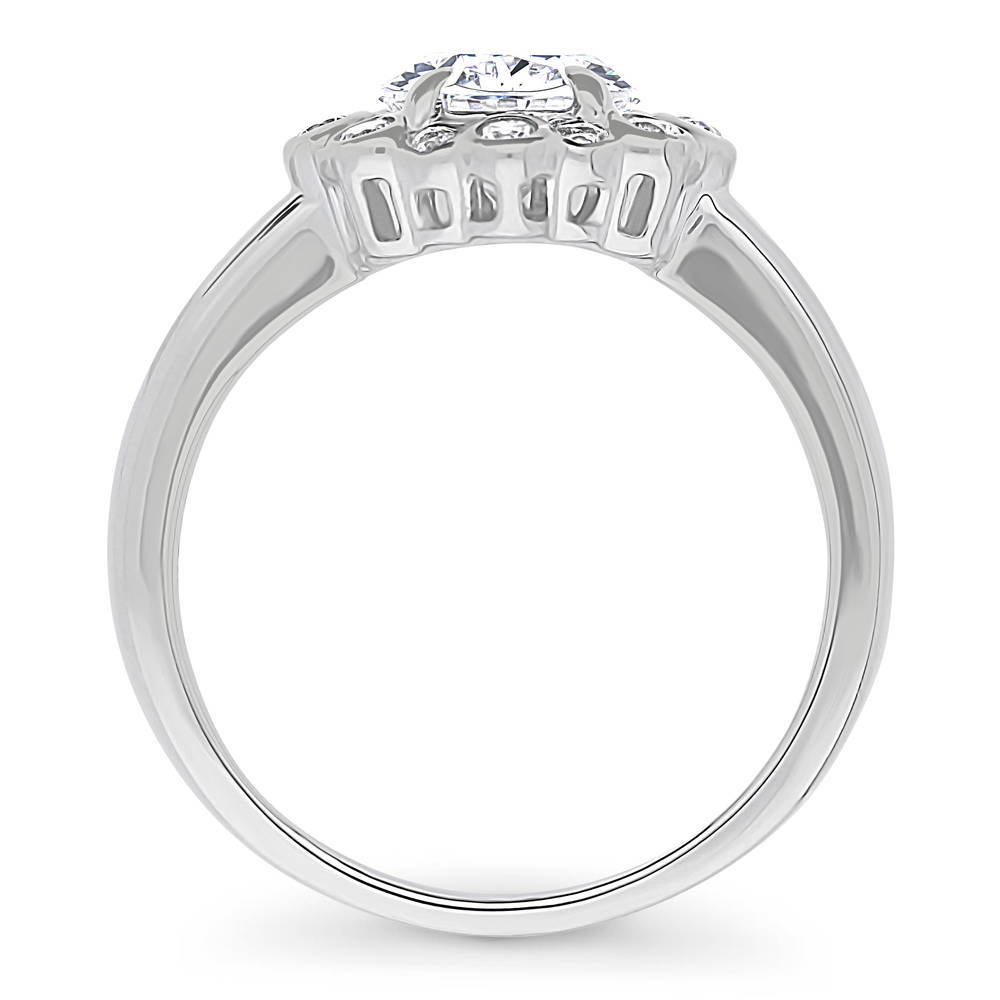 Bubble Halo CZ Ring in Sterling Silver