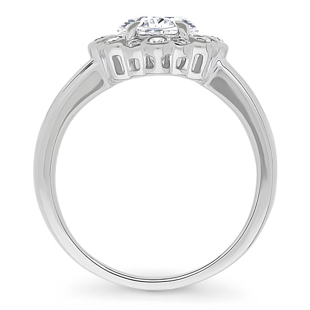 Alternate view of Bubble Halo CZ Ring in Sterling Silver, 7 of 7