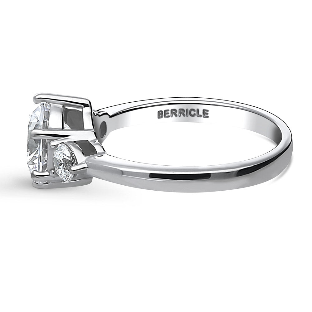 3-Stone 2ct CZ Ring in Sterling Silver