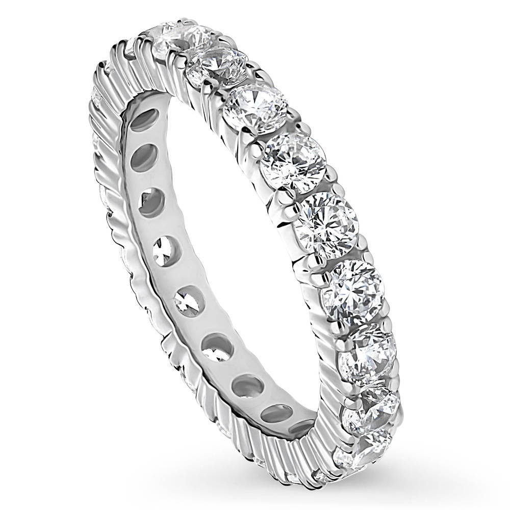 CZ Eternity Ring in Sterling Silver