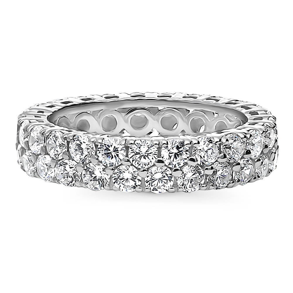 Pave Set CZ Eternity Ring in Sterling Silver