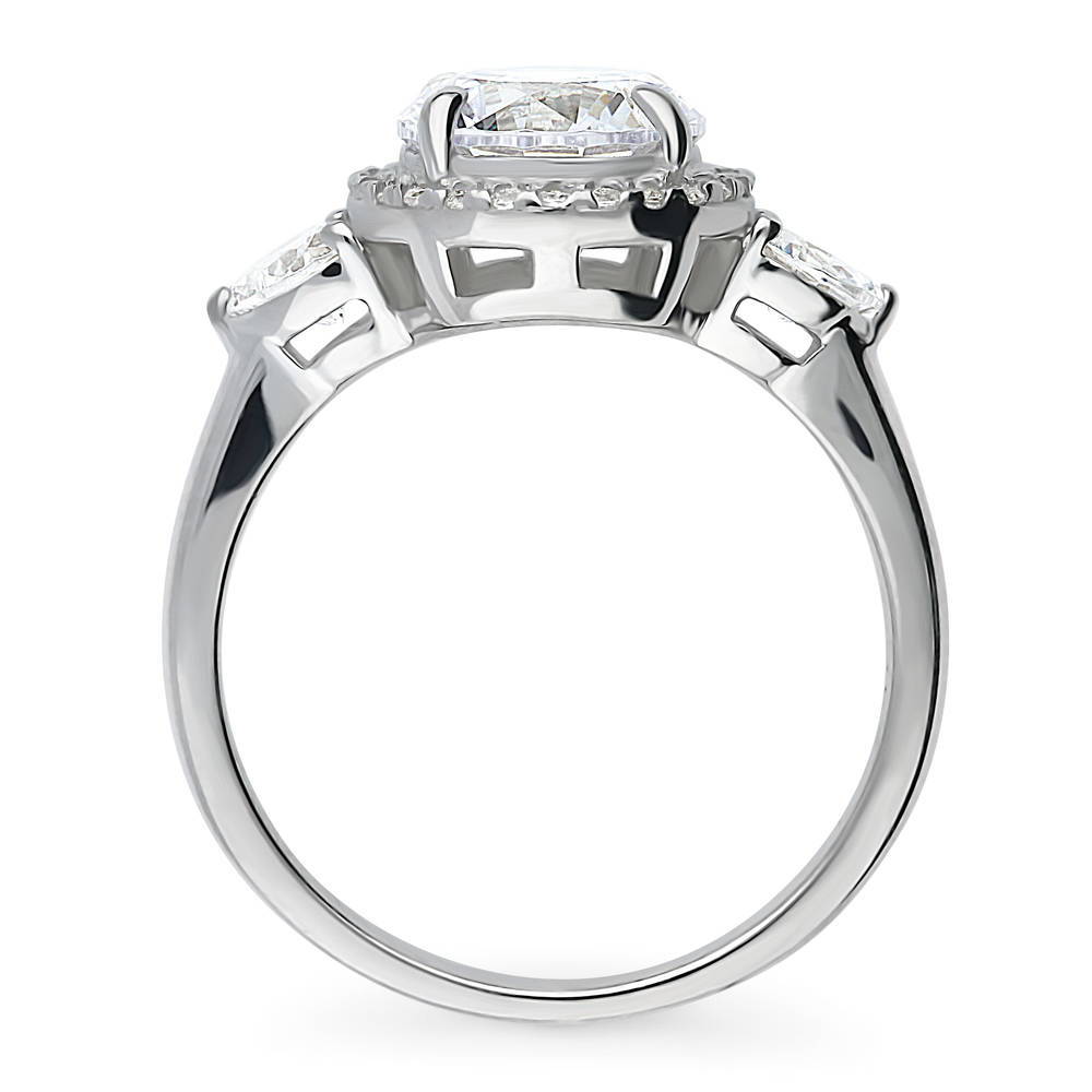 Alternate view of Halo Round CZ Ring in Sterling Silver, 4 of 4
