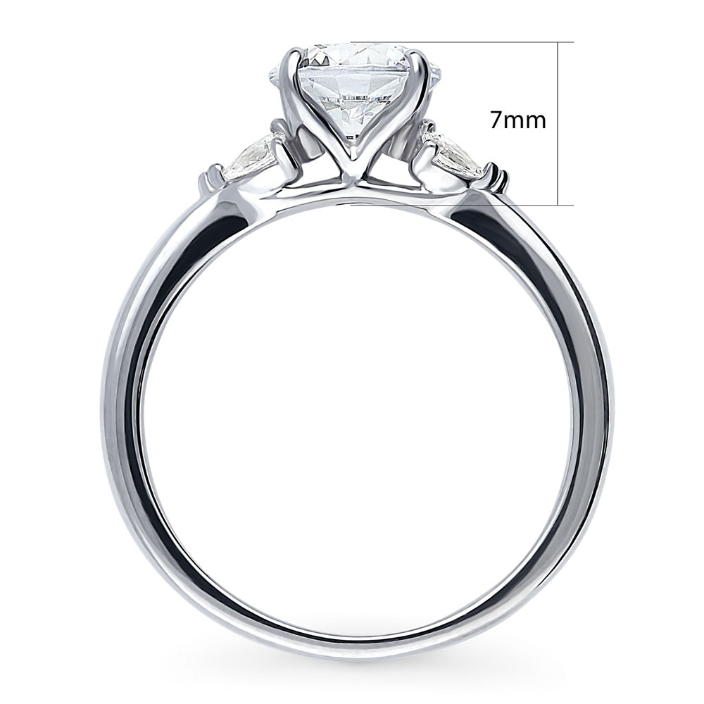 Alternate view of Solitaire 1.25ct Round CZ Ring in Sterling Silver, 5 of 5