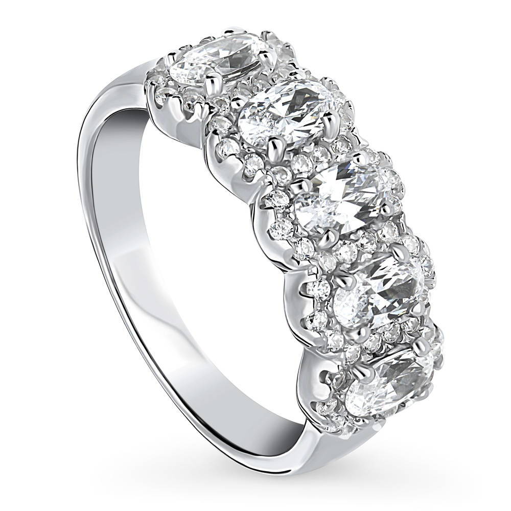 5-Stone CZ Band in Sterling Silver