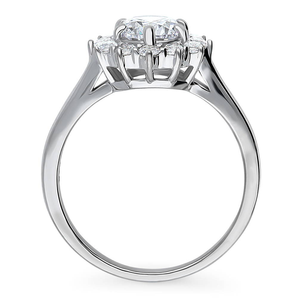 Alternate view of Halo Round CZ Ring in Sterling Silver, 8 of 8