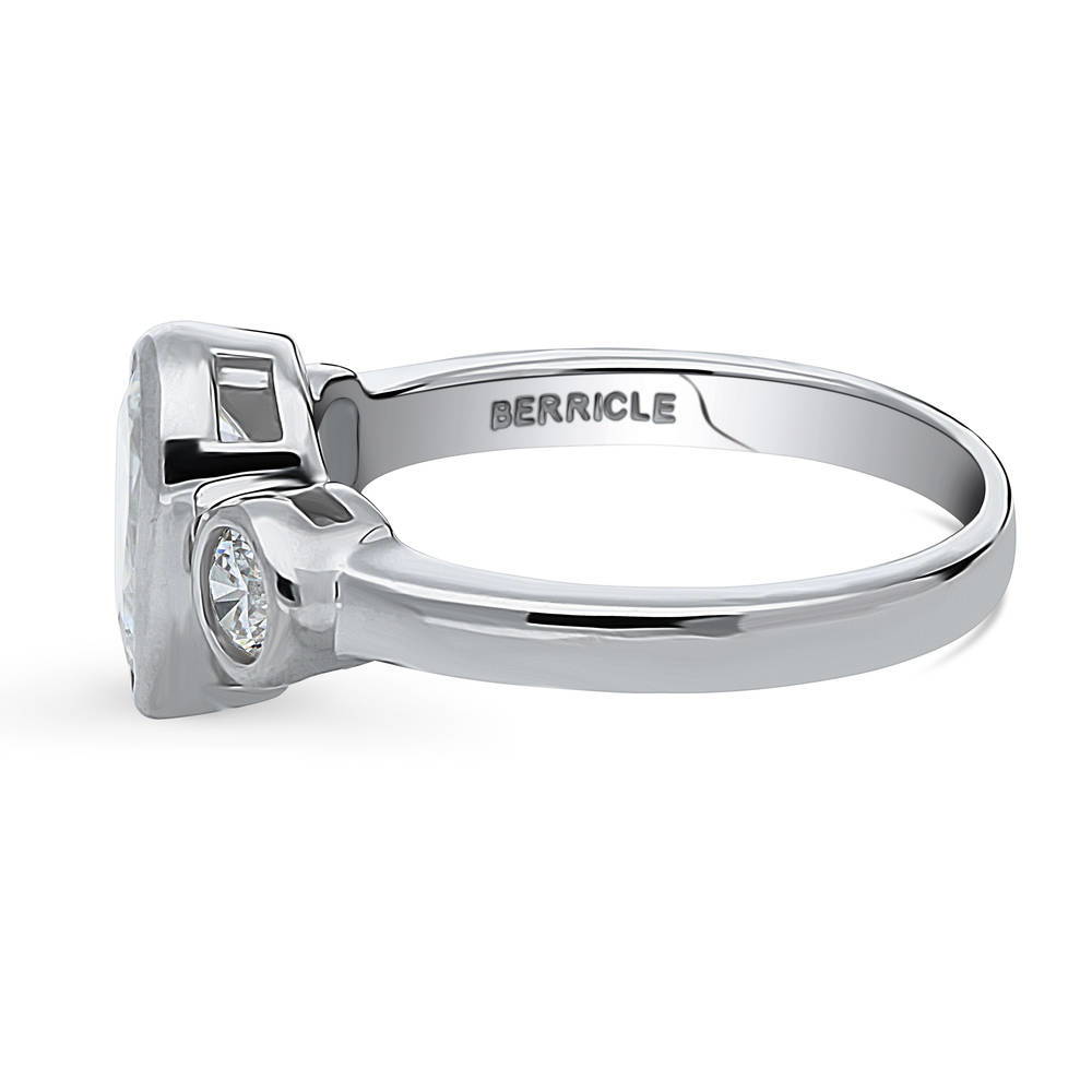 3-Stone 1.3ct Pear CZ Ring in Sterling Silver