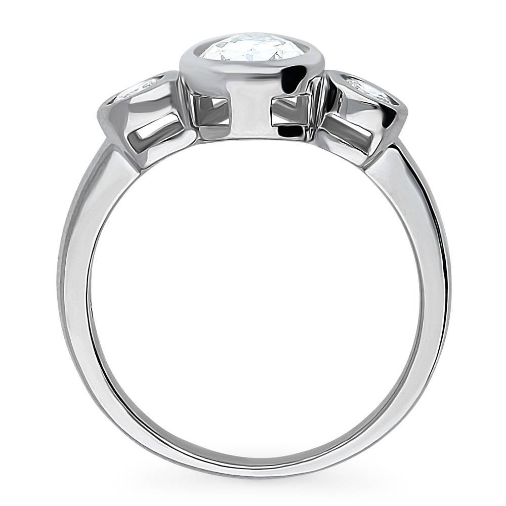 3-Stone Pear CZ Ring in Sterling Silver