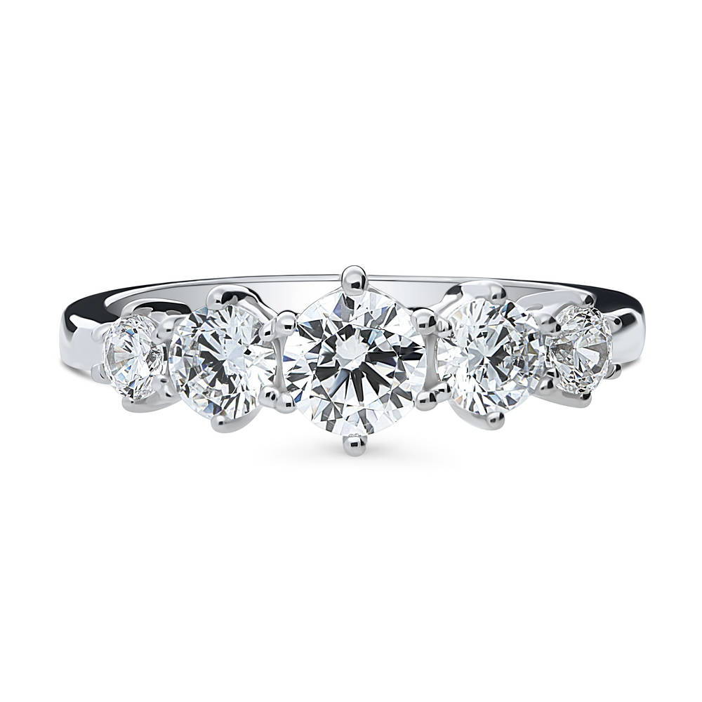 5-Stone CZ Ring in Sterling Silver, 1 of 8