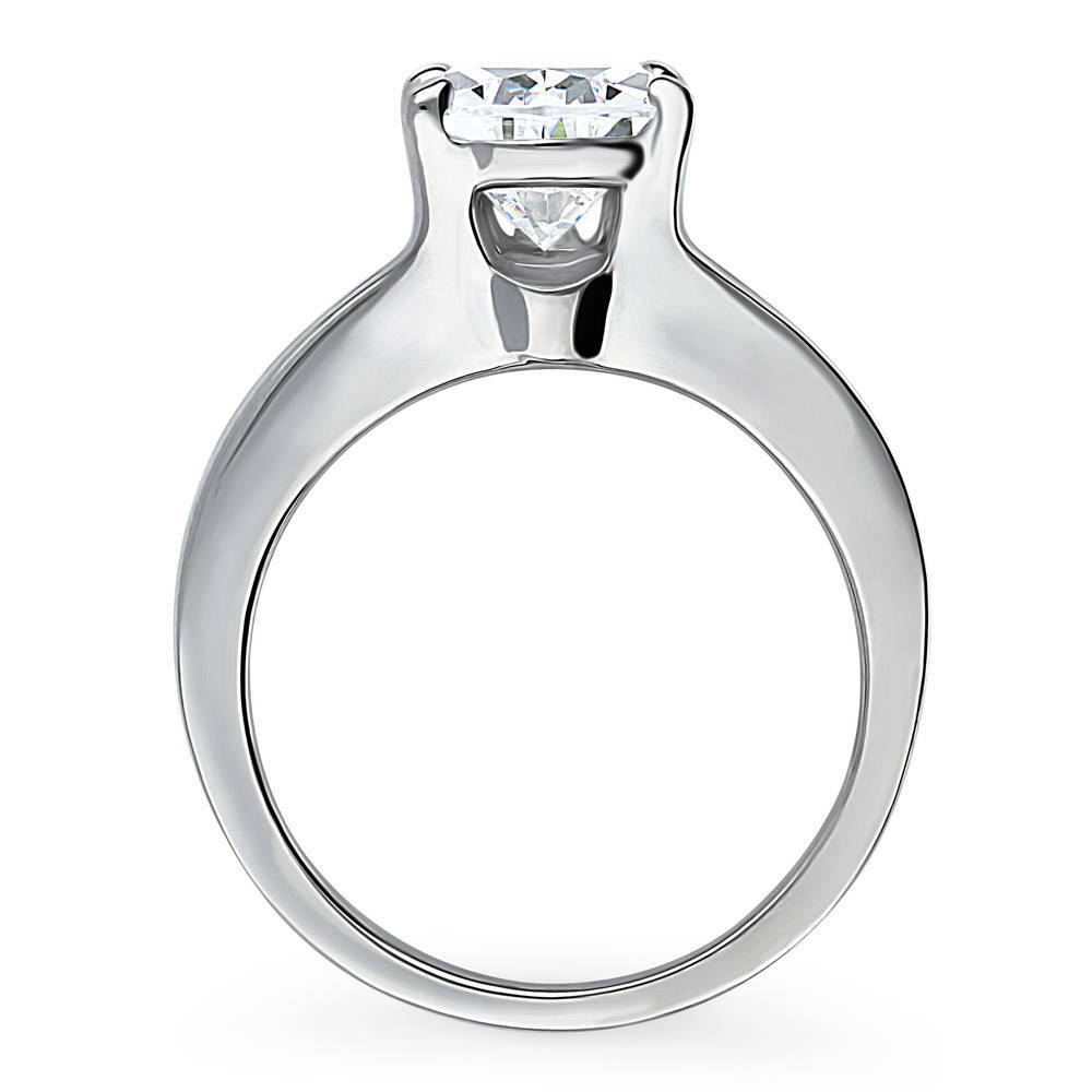 Solitaire 3ct Pear CZ Ring in Sterling Silver