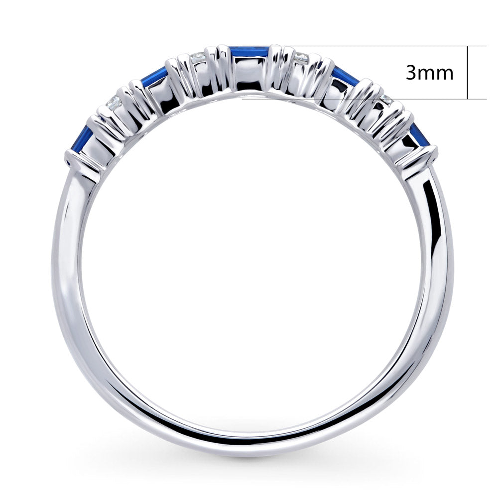 Art Deco CZ Half Eternity Ring in Sterling Silver