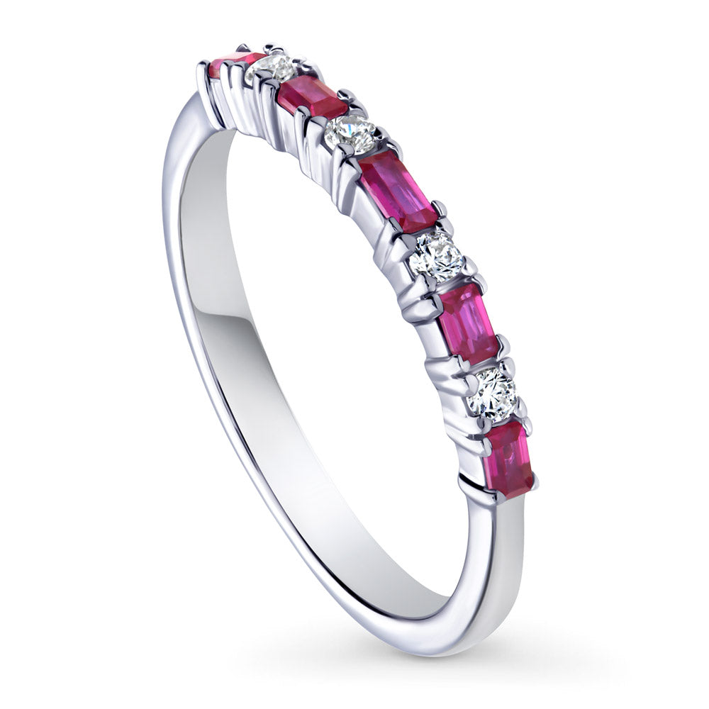 Art Deco CZ Half Eternity Ring in Sterling Silver