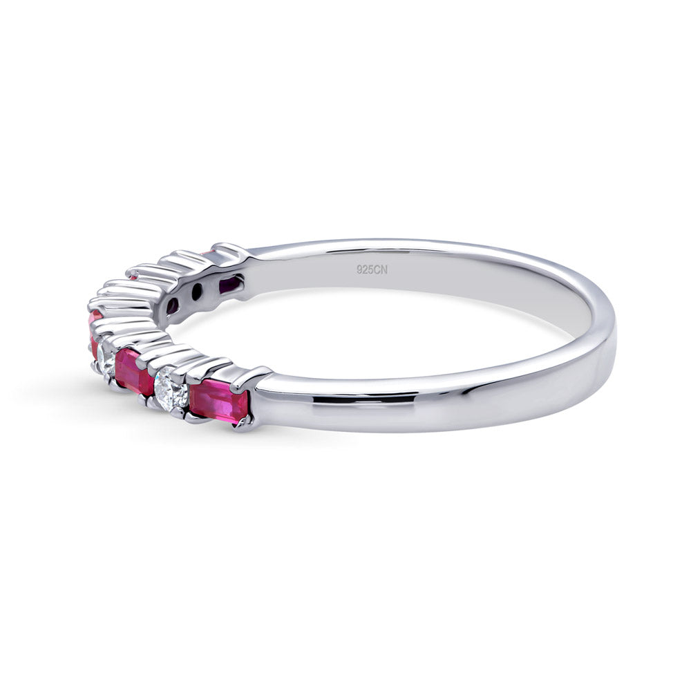 Art Deco CZ Half Eternity Ring in Sterling Silver