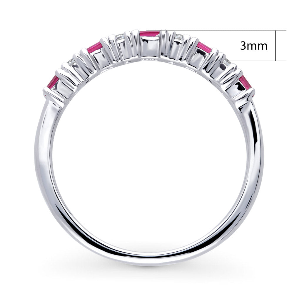 Art Deco CZ Half Eternity Ring in Sterling Silver