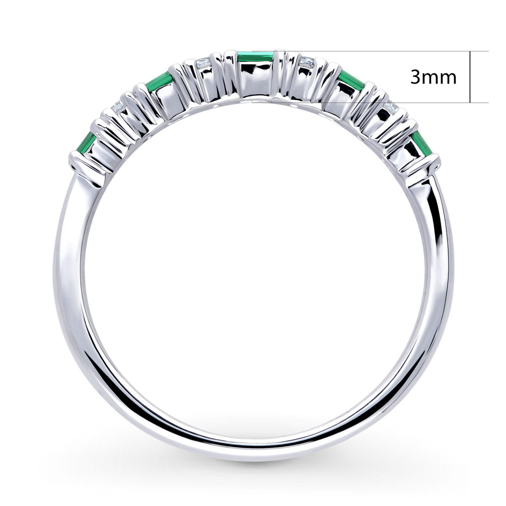 Art Deco CZ Half Eternity Ring in Sterling Silver