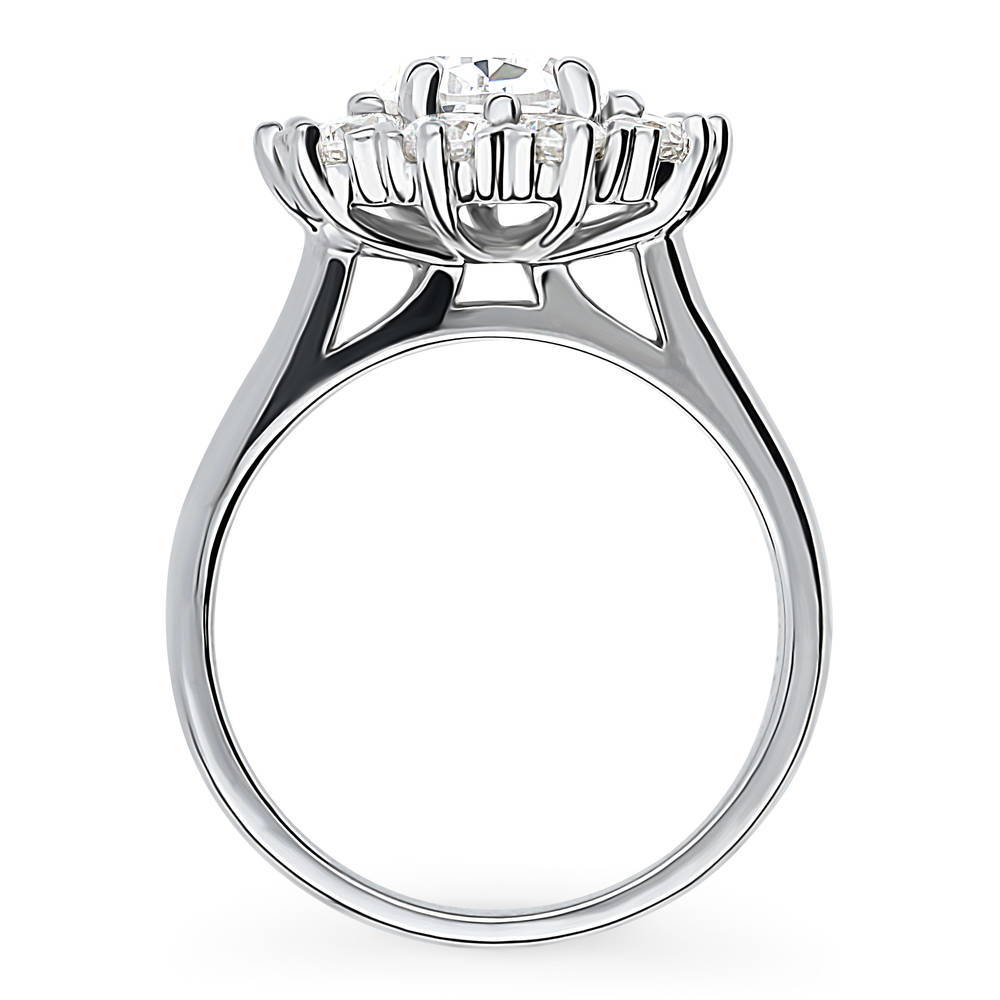 Alternate view of Halo Pear CZ Statement Ring in Sterling Silver, 8 of 12