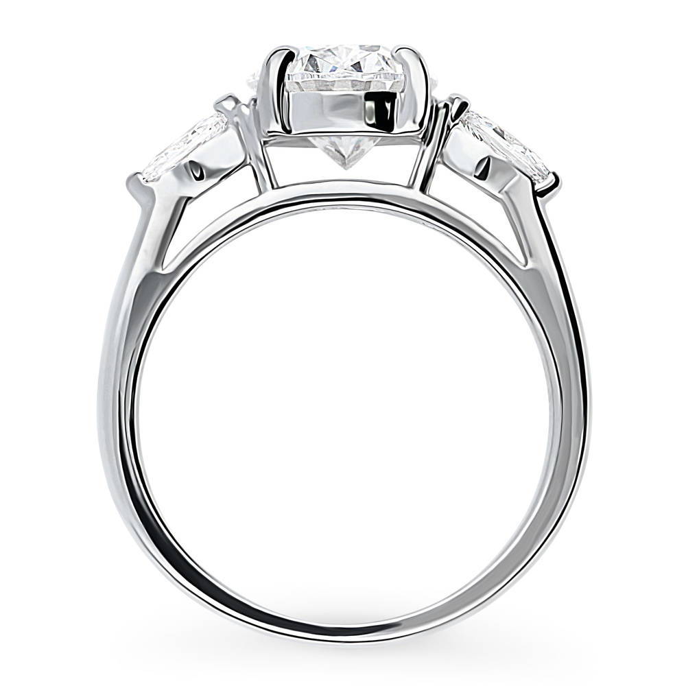 3-Stone Oval CZ Ring in Sterling Silver