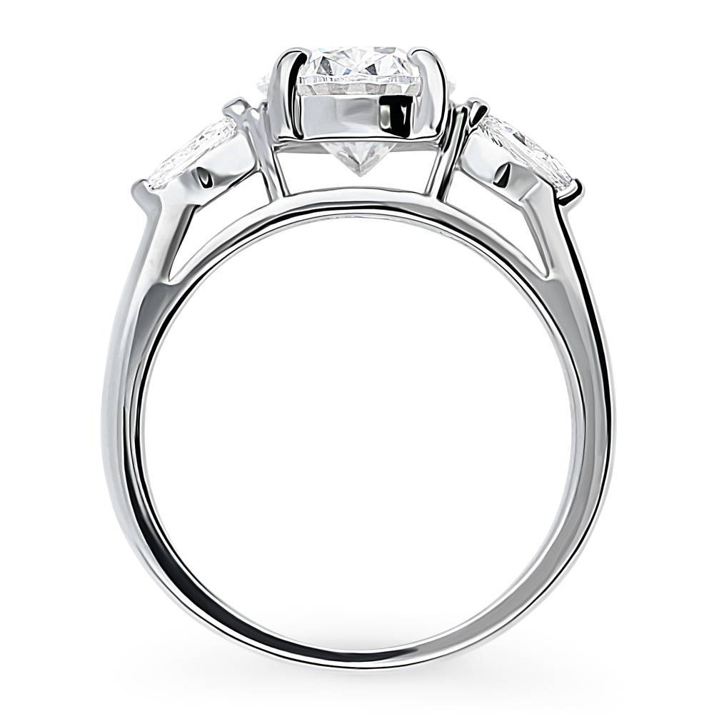 Alternate view of 3-Stone Oval CZ Ring in Sterling Silver, 8 of 8