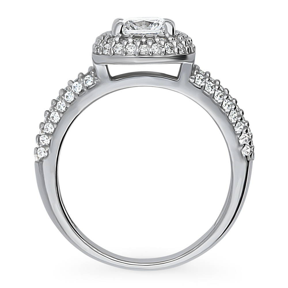 Alternate view of Halo Cushion CZ Ring in Sterling Silver, 8 of 8