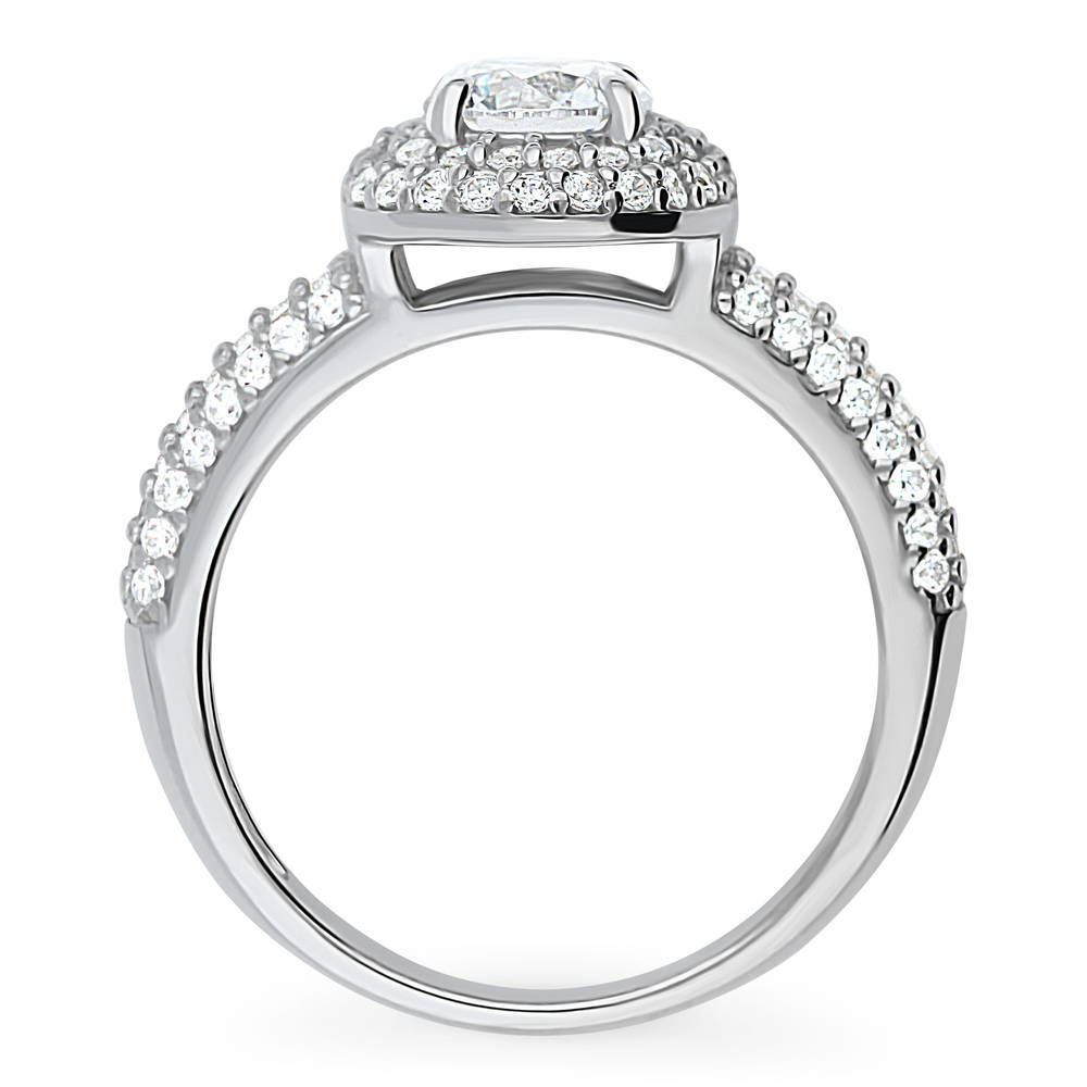 Halo Round CZ Ring in Sterling Silver