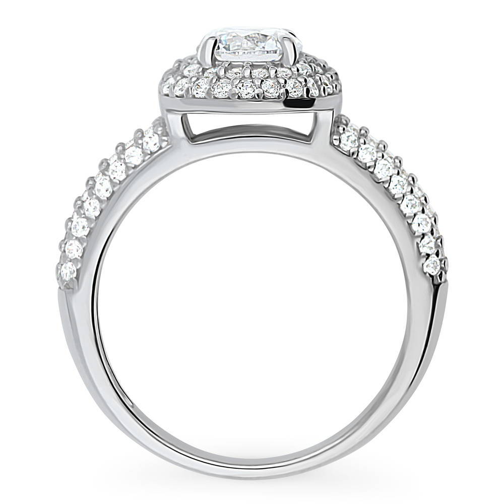 Alternate view of Halo Round CZ Ring in Sterling Silver, 8 of 8