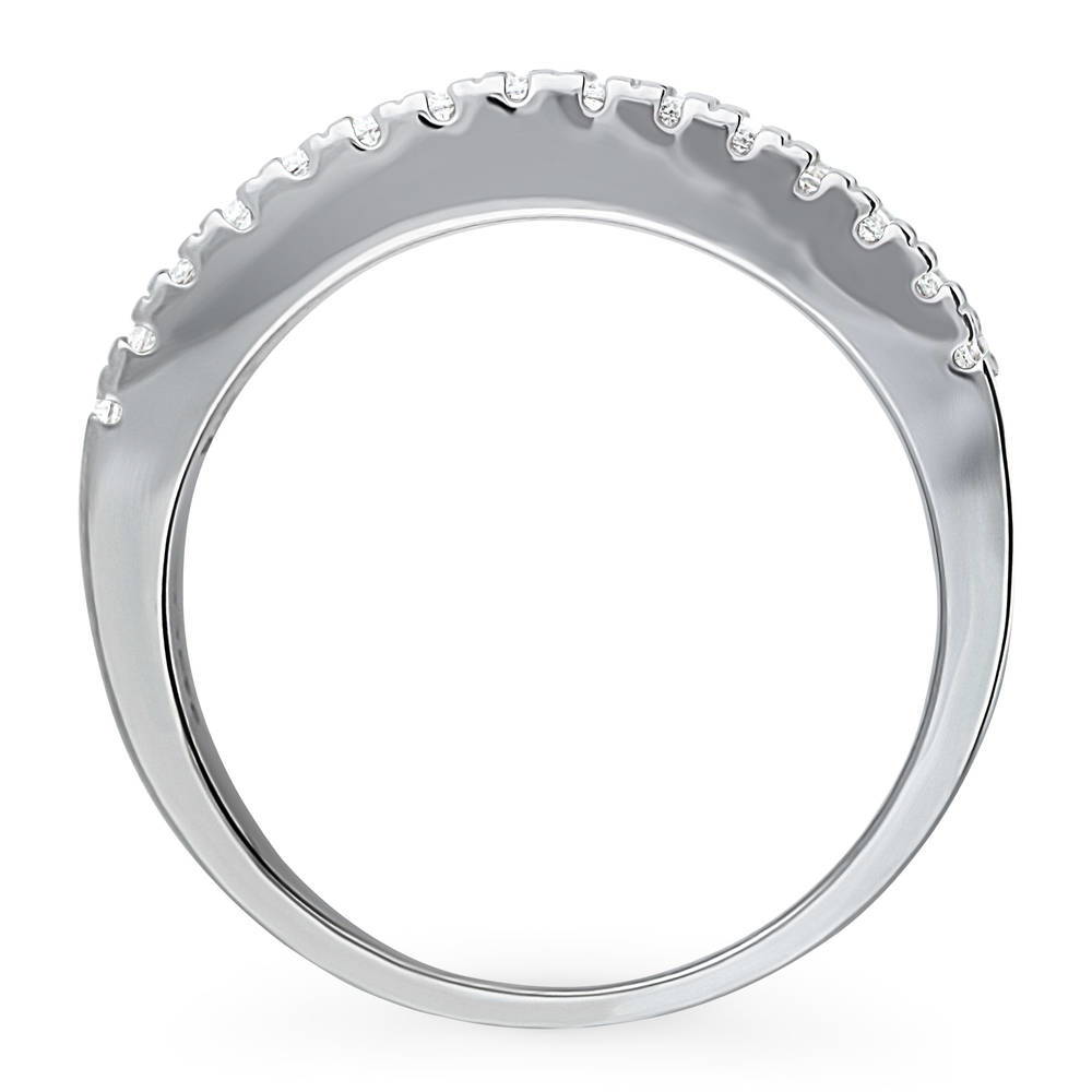 CZ Statement Half Eternity Ring in Sterling Silver