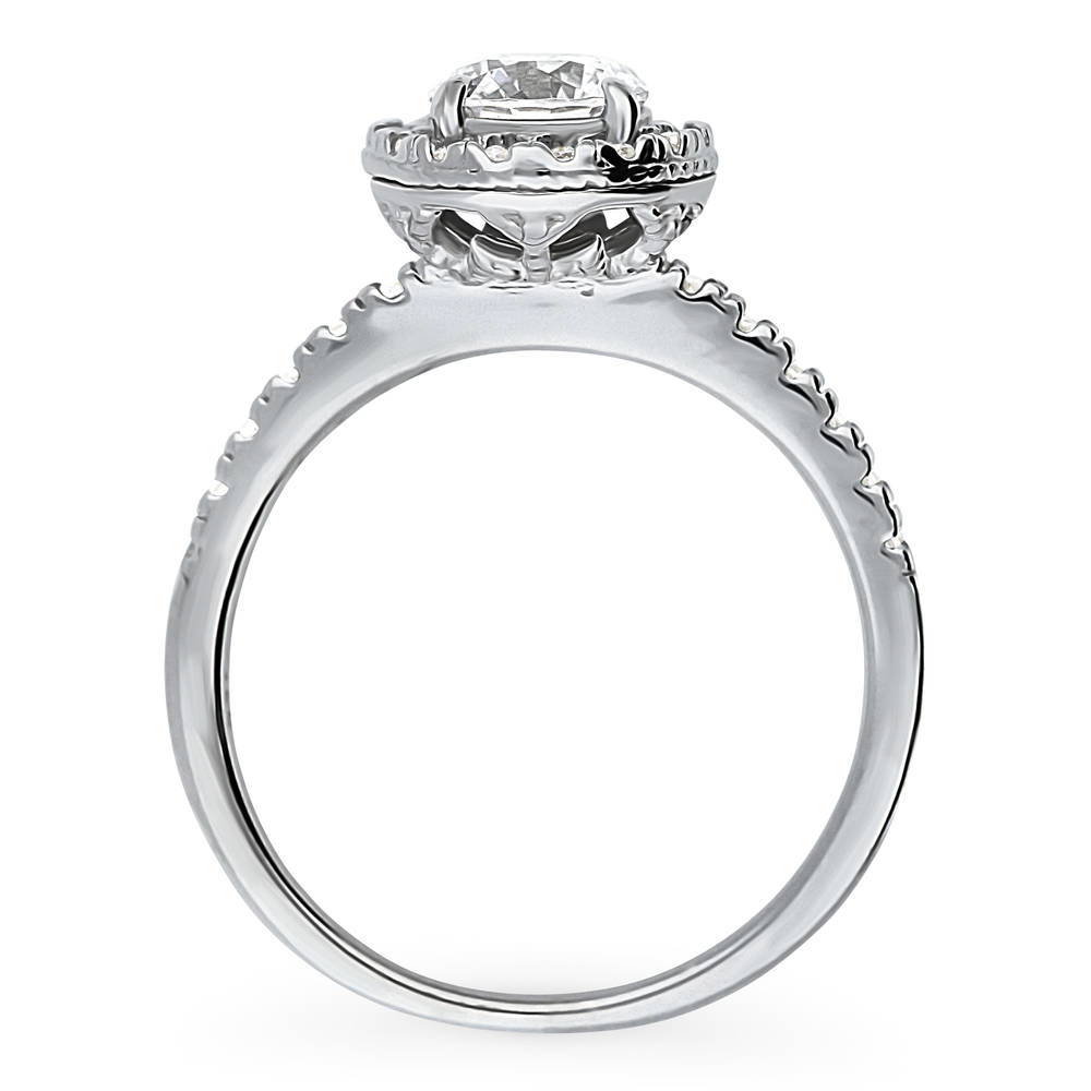 Halo CZ Ring in Sterling Silver