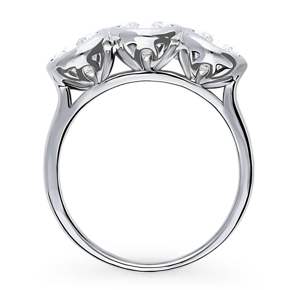 3-Stone 2.4ct CZ Ring in Sterling Silver