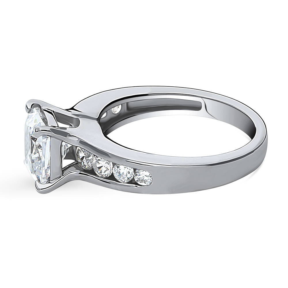 Solitaire 3ct Cushion CZ Ring in Sterling Silver