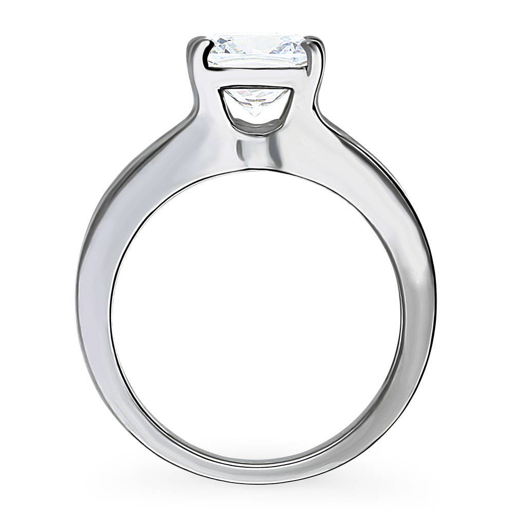 Alternate view of Solitaire 3ct Cushion CZ Ring in Sterling Silver, 8 of 8