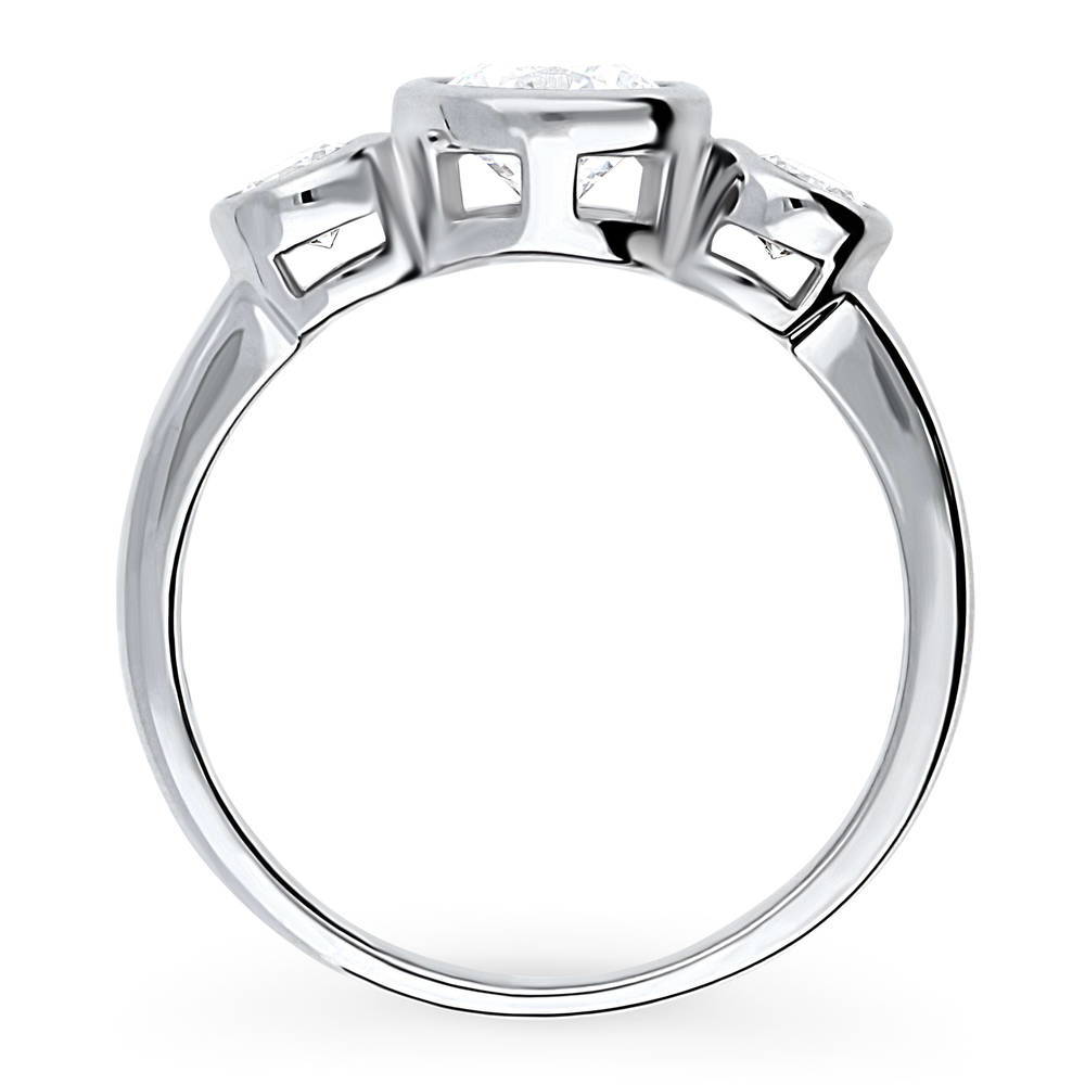 Alternate view of 3-Stone Round CZ Ring in Sterling Silver, 8 of 8