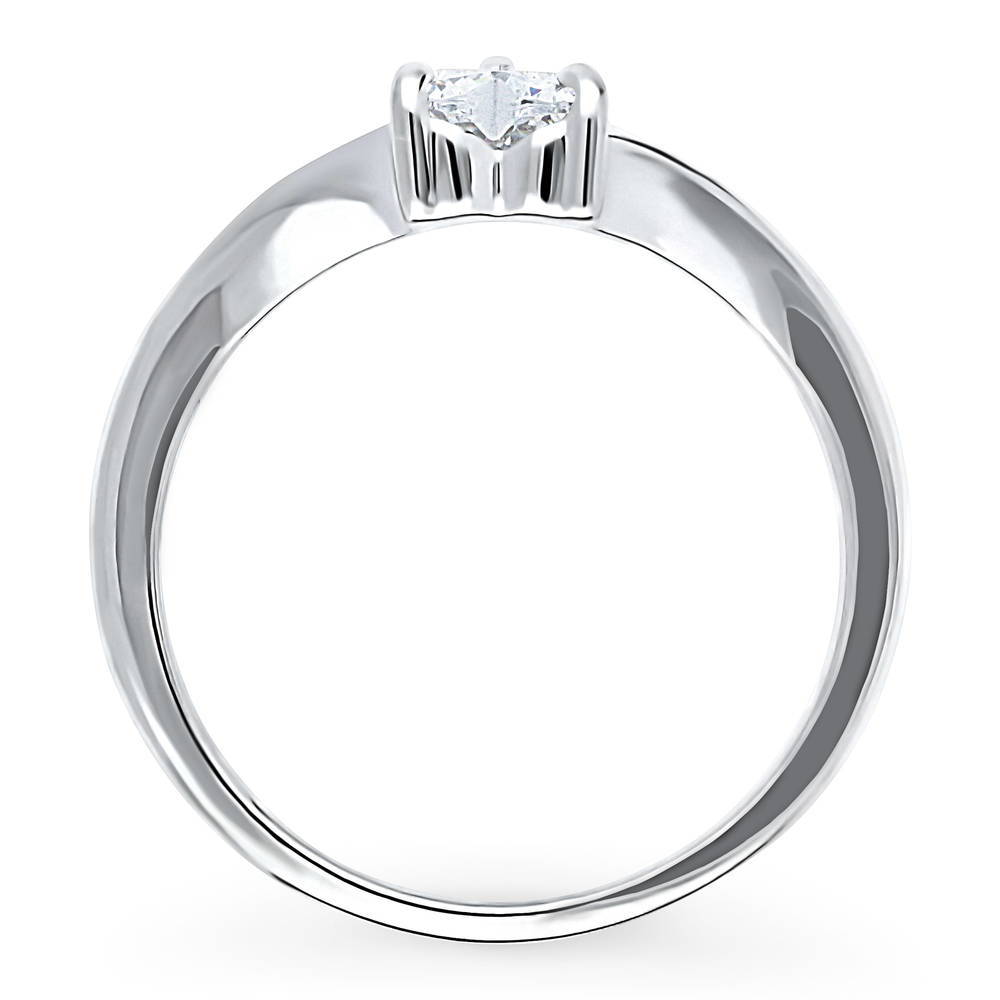 Solitaire Heart 0.4ct Heart CZ Ring in Sterling Silver
