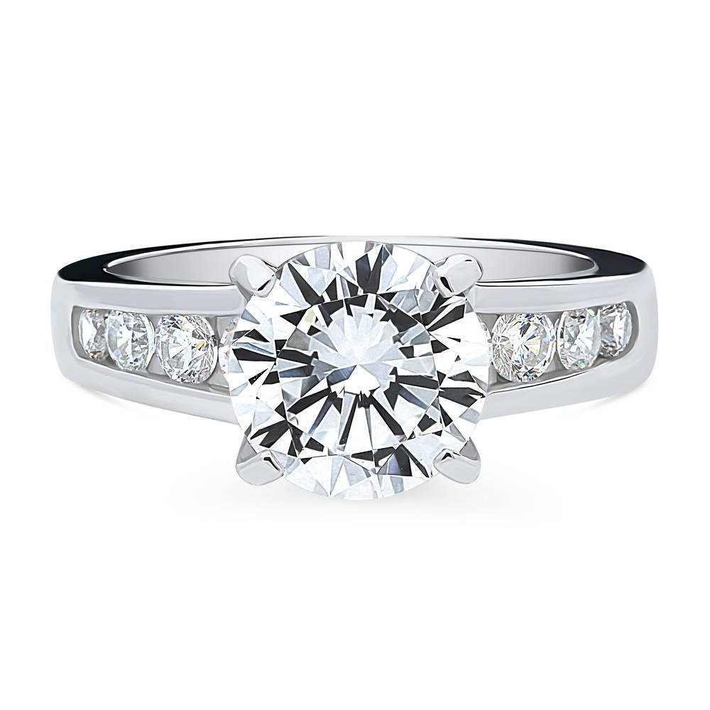 Solitaire 2.7ct Round CZ Ring in Sterling Silver