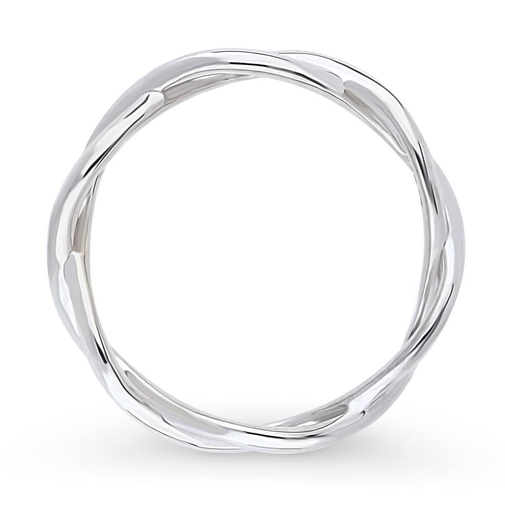 Woven Stackable Band in Sterling Silver