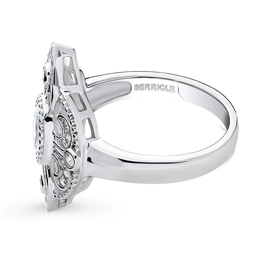 Milgrain CZ Ring in Sterling Silver