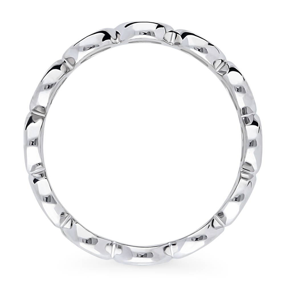 Bubble Open Circle Band in Sterling Silver