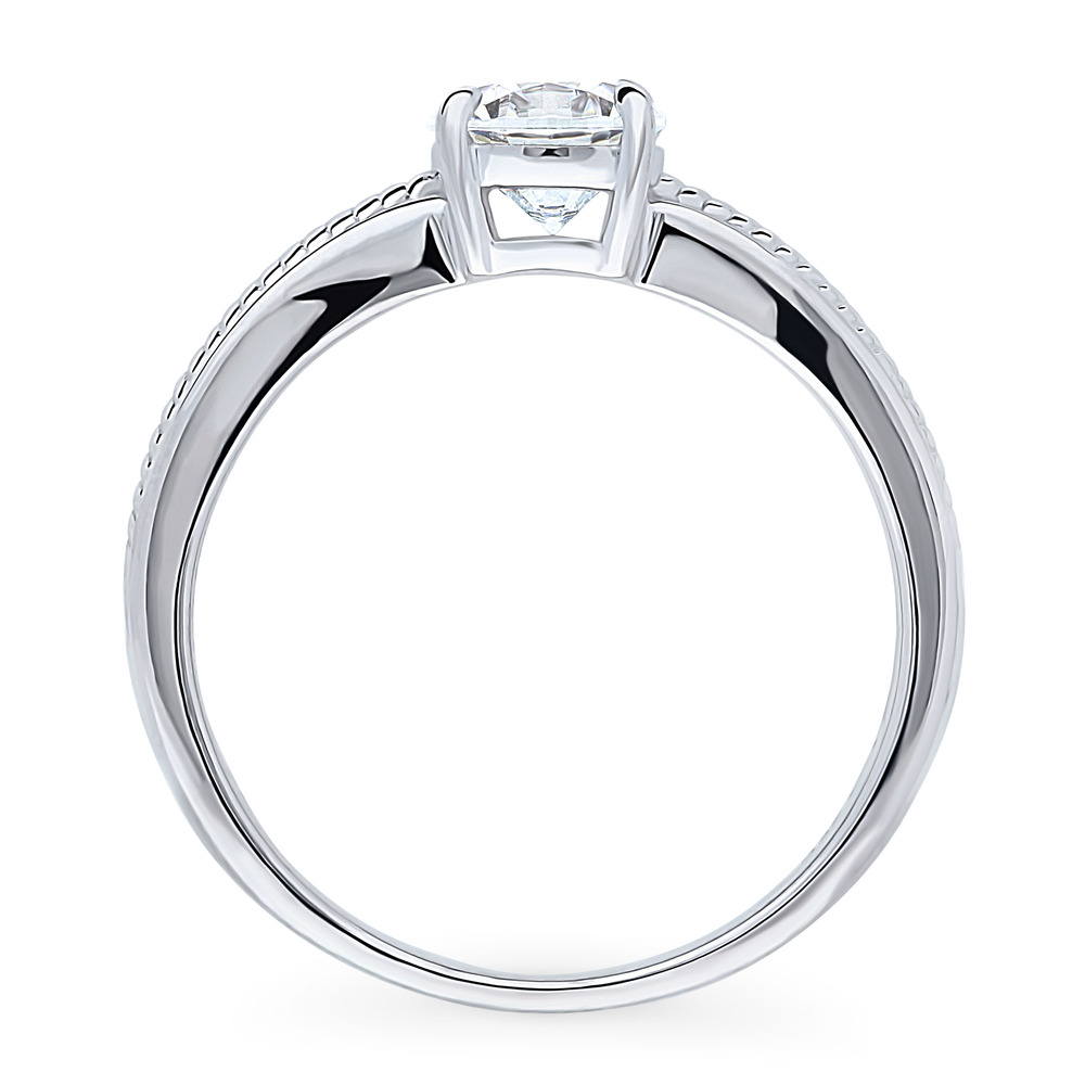 Solitaire Cable 0.8ct CZ Ring in Sterling Silver